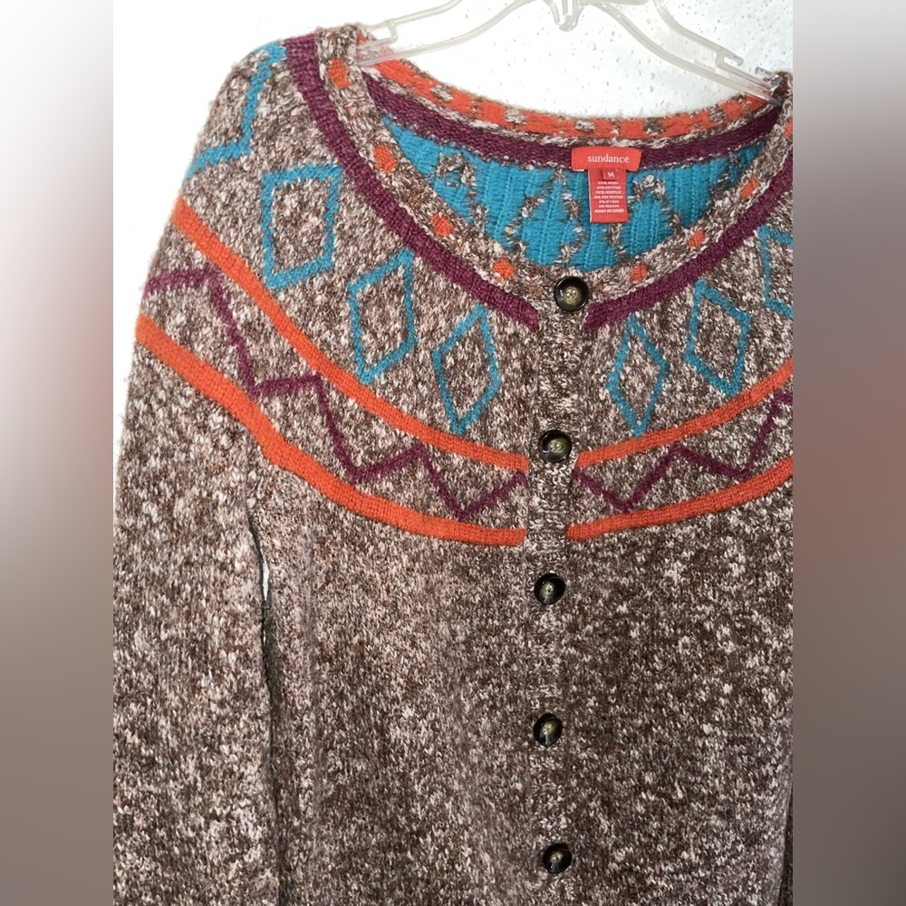 Sundance Button Down Wool Blend Mutliclored Boho … - image 5